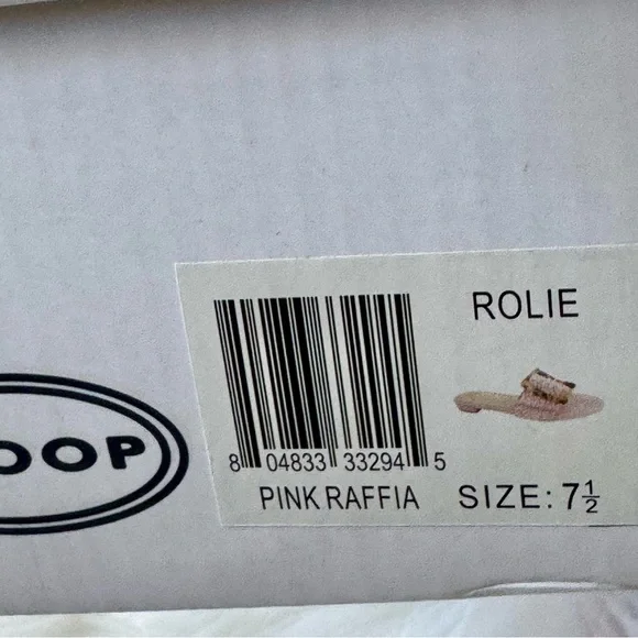 Scoop Rolie Tortoise Buckle Pink Raffia Slide Flat Sandal Size 7.5 - Picture 11 of 12